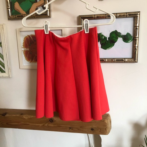 Hollister Hot Skater Skirt Full Circle Mini Skirt - Bright Red / Coral - Picture 12 of 13